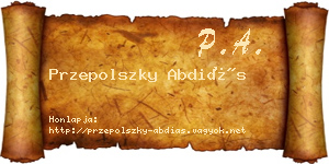 Przepolszky Abdiás névjegykártya